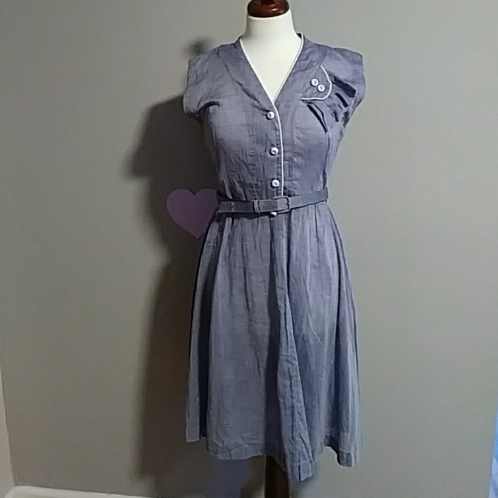 1960's Vintage Chambray dress size 8